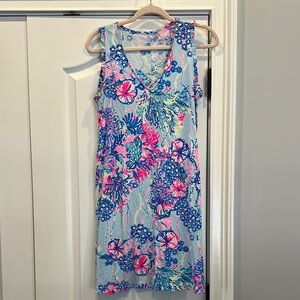 Lilly Pulitzer Floral Sleeveless Dress in Blue and Pink